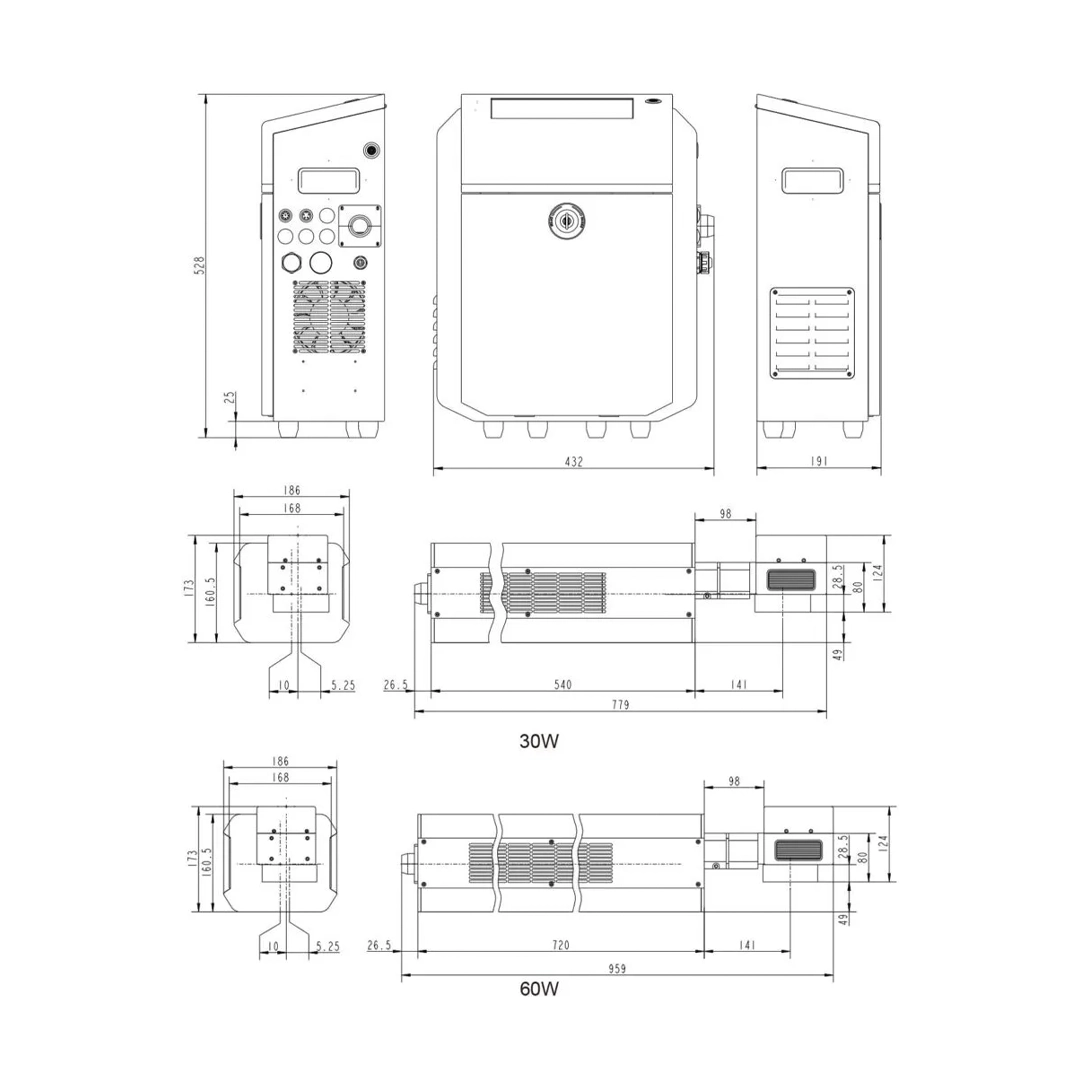 Pack4 Etiquetagem Marcação Impressora Laser cm800 cyklop