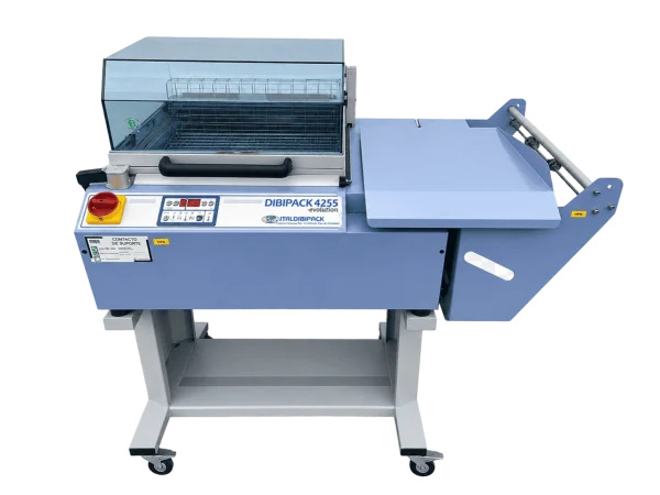 Máquina seladora de campânula usada Italdibipack Dibipack 4255 para embalagem retrátil, com lâminas de soldadura de 42 x 55 cm e largura máxima de filme de 500 mm.